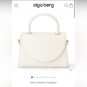 Olga Berg White Sasha Top Handle Bag